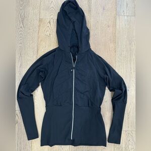 Lululemon black jacket. Rare. Chevron pattern detailing in the front and back. 6